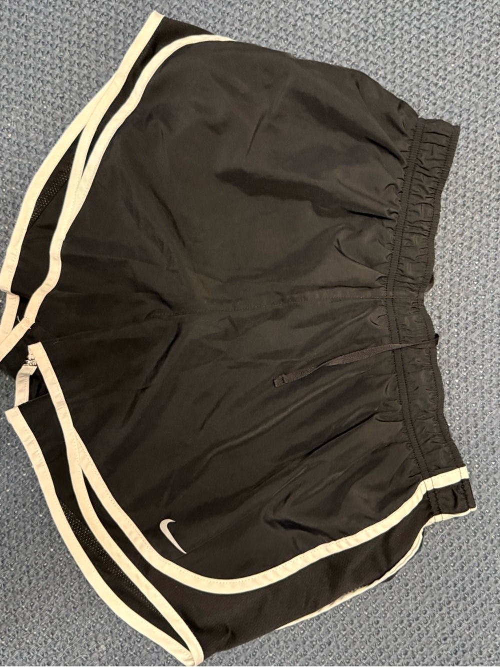 Nike Black Athletic Shorts with White Piping